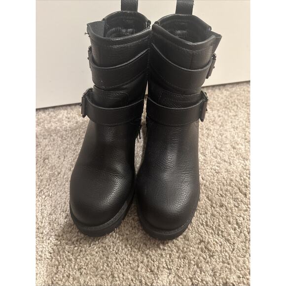 Mia Women's 2 Buckle Zip Up Ankle Boots Black Chunky 90s Size 6 M 2.5" Heel NOS - Picture 9 of 16